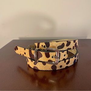 Topshop Leopard Print Belt Leather Upper Square Gold Buckle Women’s Size S/M